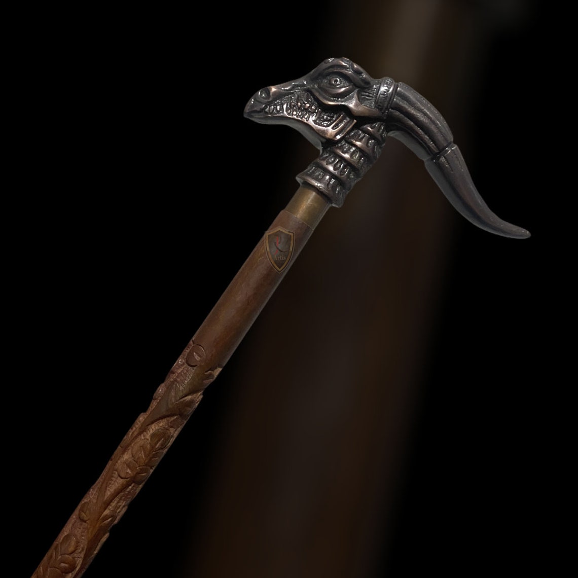 Gentlemen Walking Stick Antique Dragon Head Handle Nautical Etsy