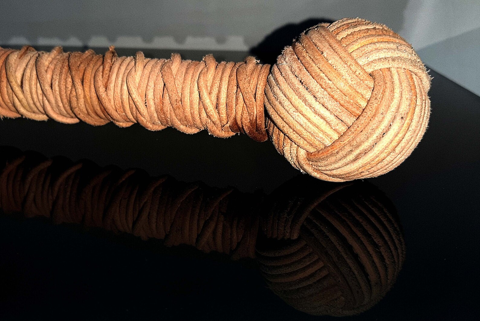 Handmade Leather Walking Stick Leather Design Head Handle Etsy