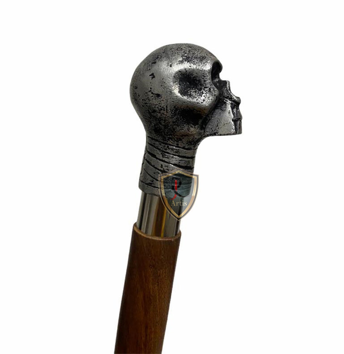 Handmade Wooden Walking Stick Skull Head Handle Walking Stick Etsy