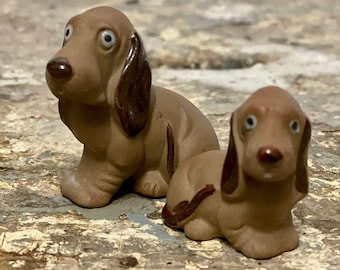 Miniatur Porzellanfiguren | Mini Hundefiguren | Schlappohr Hund | Hunde | Setzkasten Figuren | Sammlerstück | Geschenk