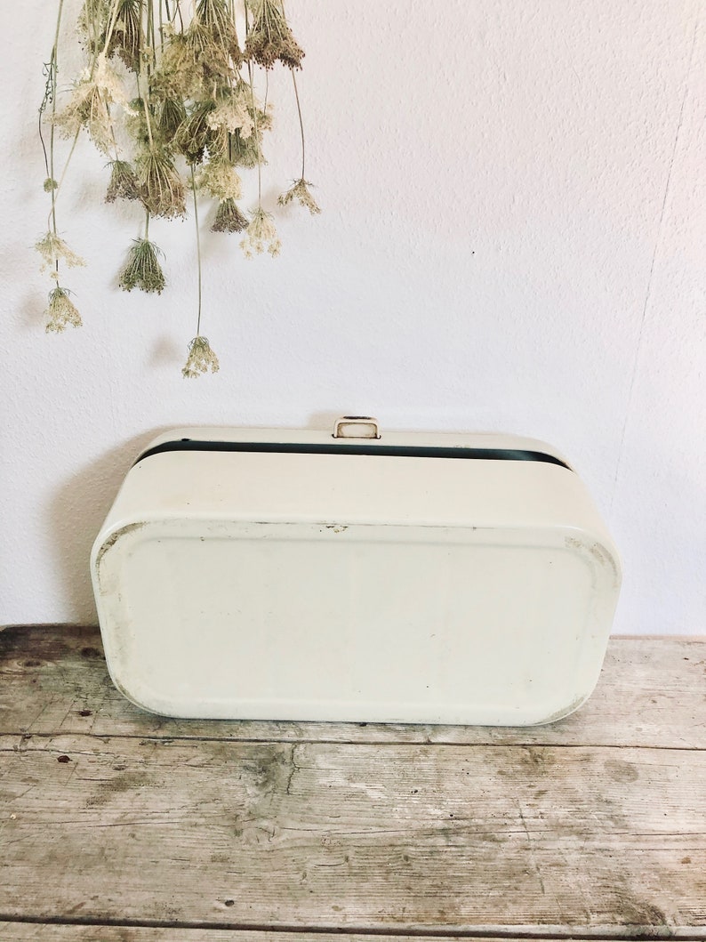 Vintage Enamel Bread Box / Vintage Enamel Bread Container / Etsy