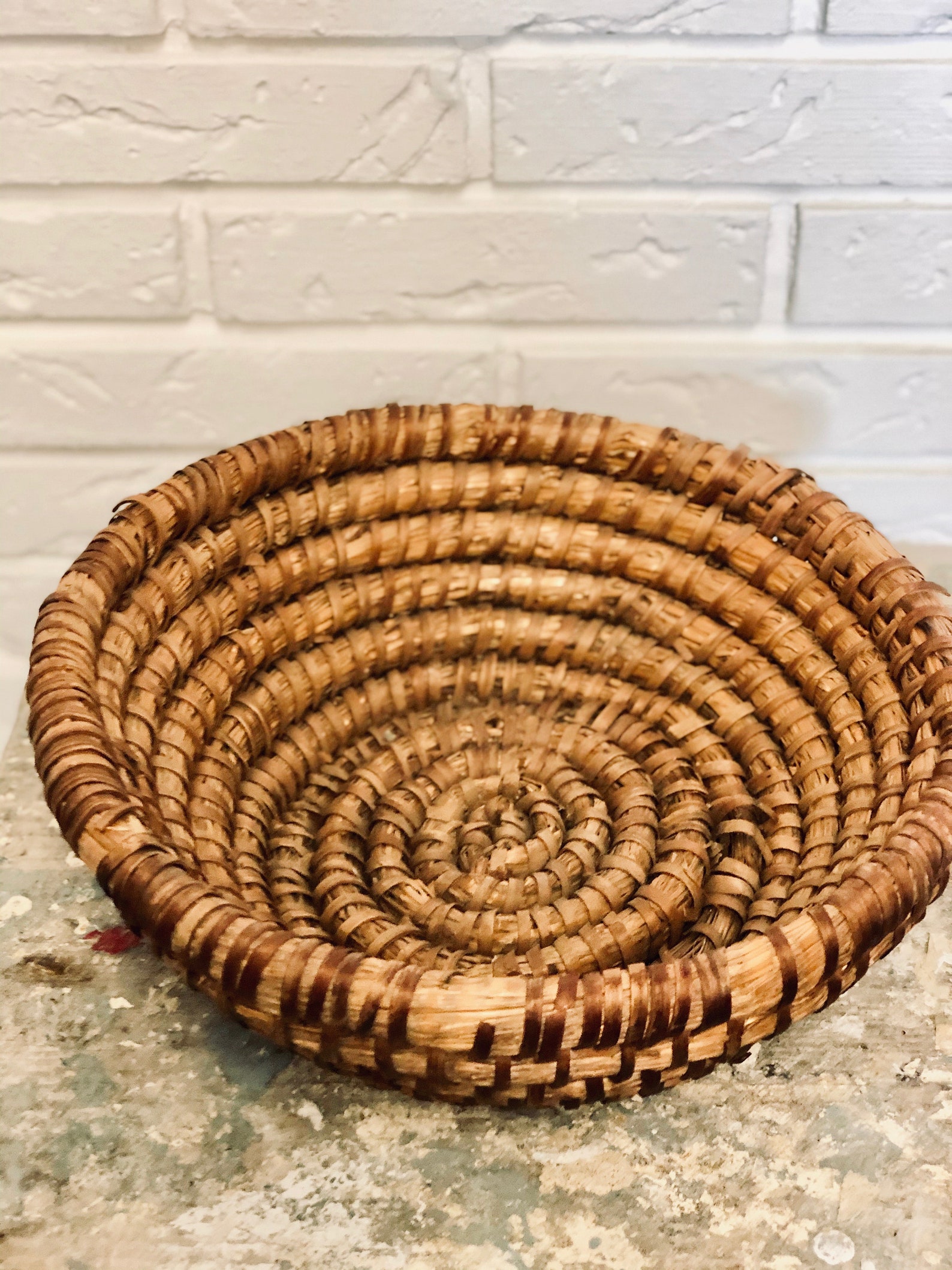 Antique Handmade Straw Basket Rustic Basket From Farm Etsy