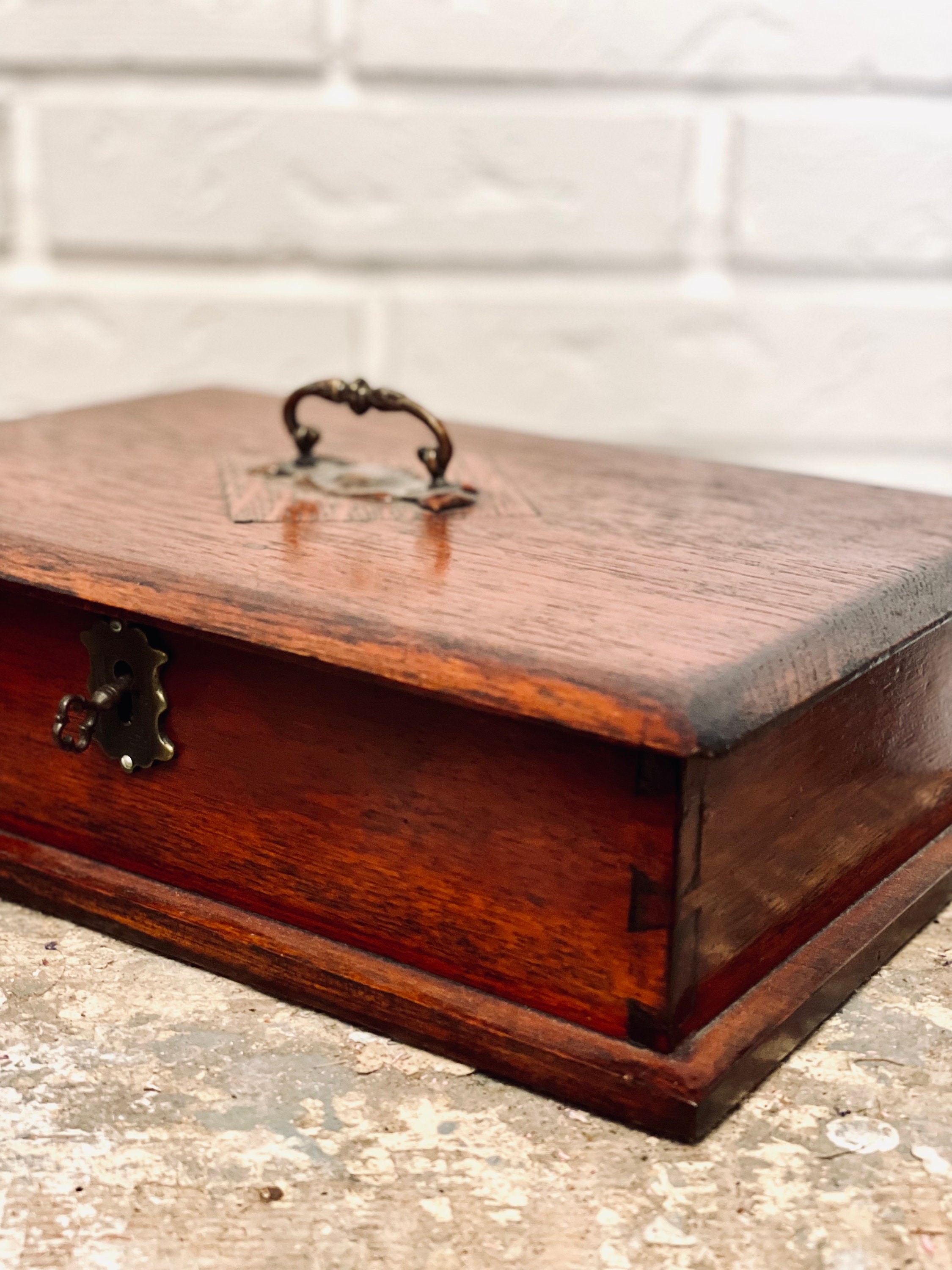 ANTIKE Geldkassette aus Holz britischer Holzkasten | Etsy