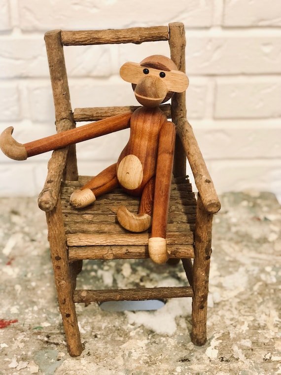 BEAUTIFUL VINTAGE WOODEN CHAIR antique doll chair handmade chair  small rustic chair Shabby chic