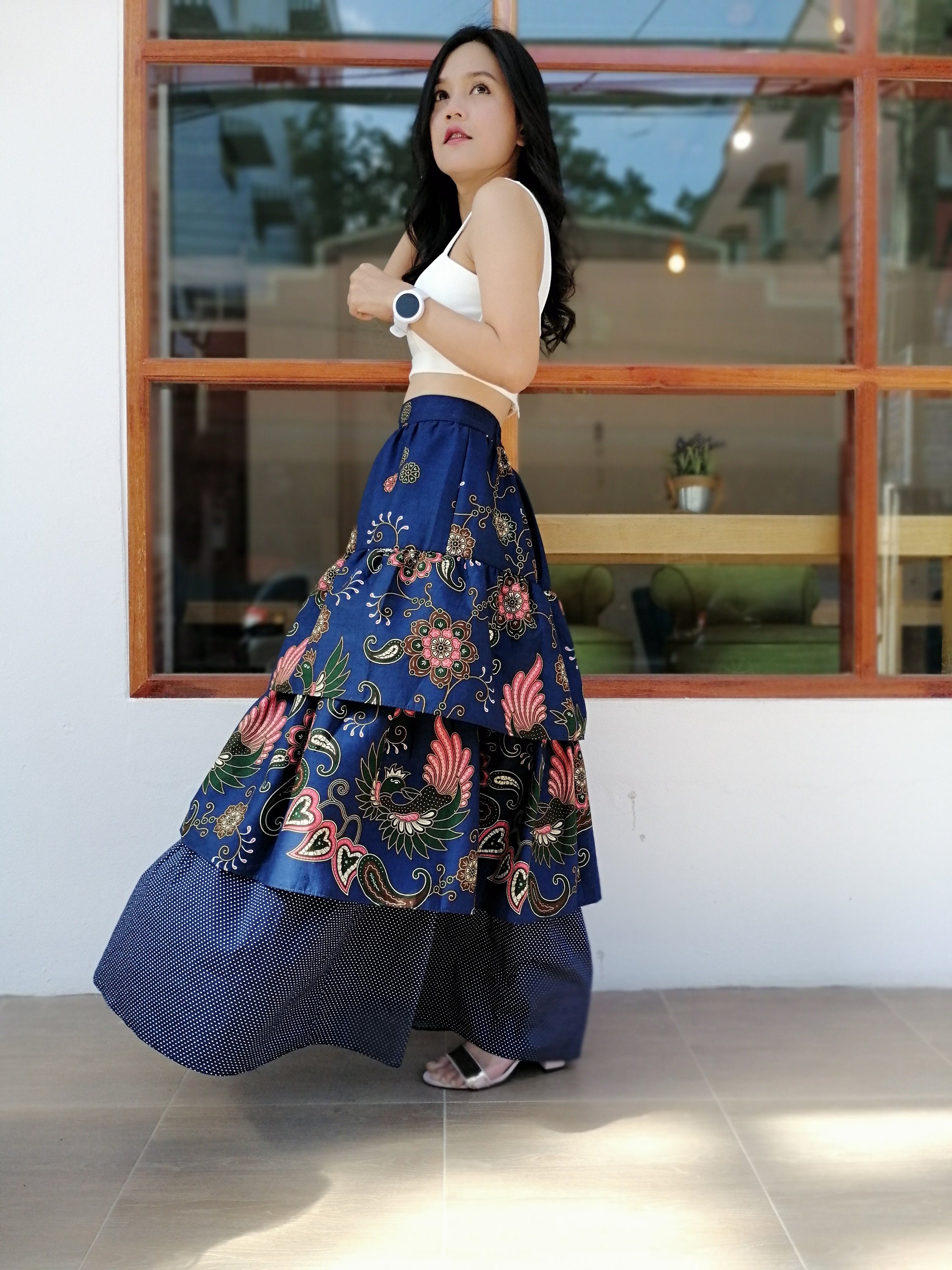 Modern Classic Batik Layer Skirt Etsy