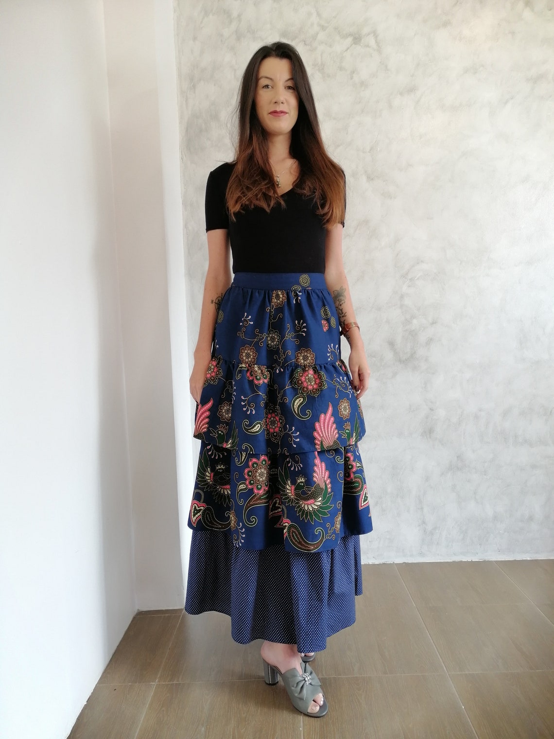 Modern Classic Batik Layer Skirt Etsy