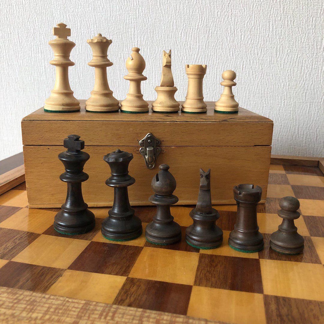 Wooden European Chess Set With Chessboard and Storage Box: Small Chess ...