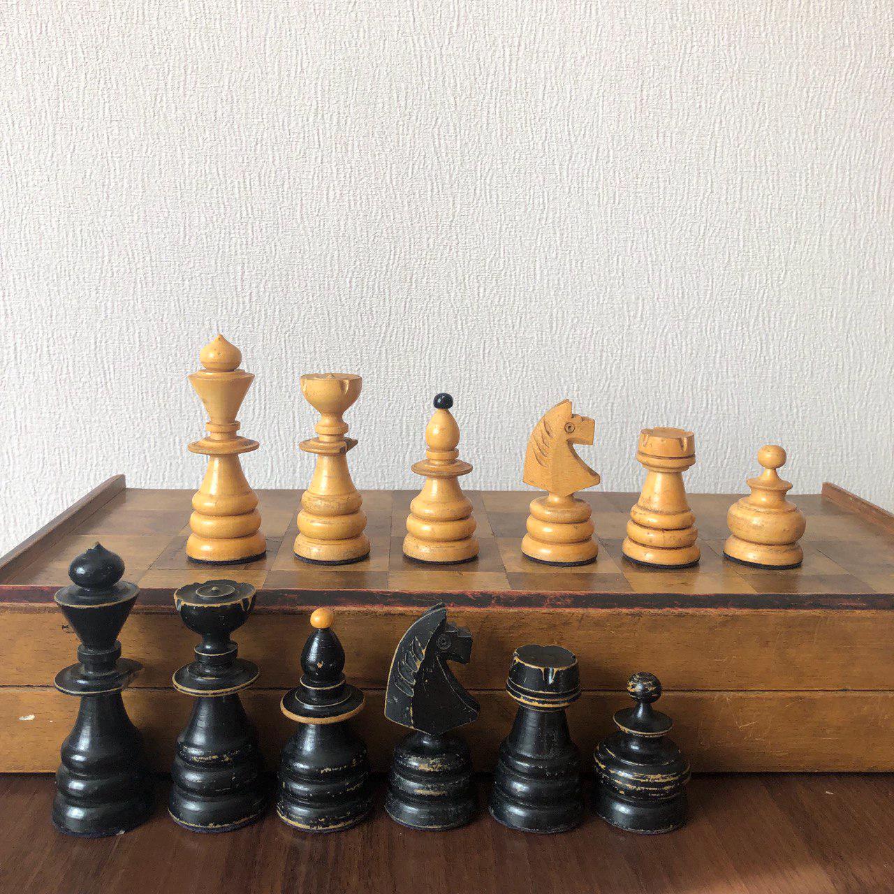ヴィンテージ（1930年頃）　ドイツ　チェスボード German Chess Set 1930s - Etsy