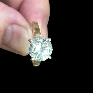 925 Sterling Silver Ring with 9K Gold & Zircon - US Size 8