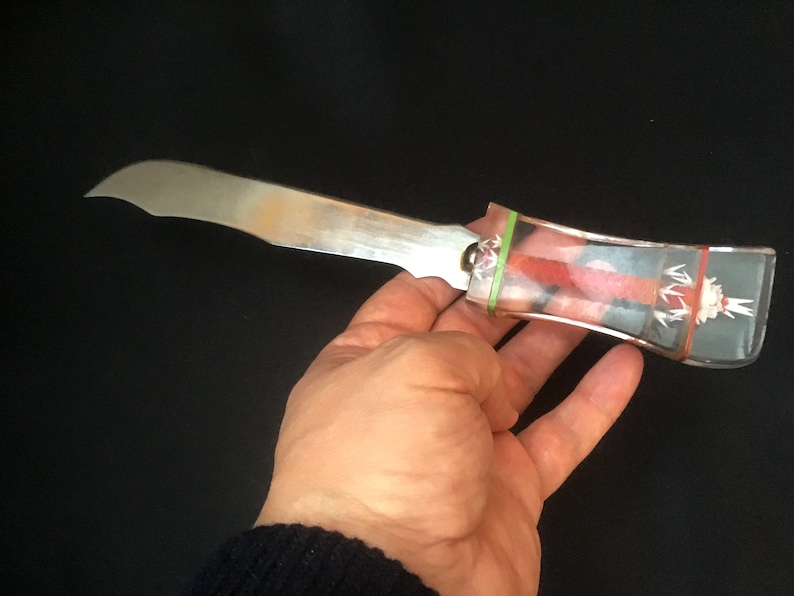 Vintage knife of the 70 Prison ART Kitchen decor Handmade Amazing vintage kitchen knife kitchen knife rose with thorns in the handle