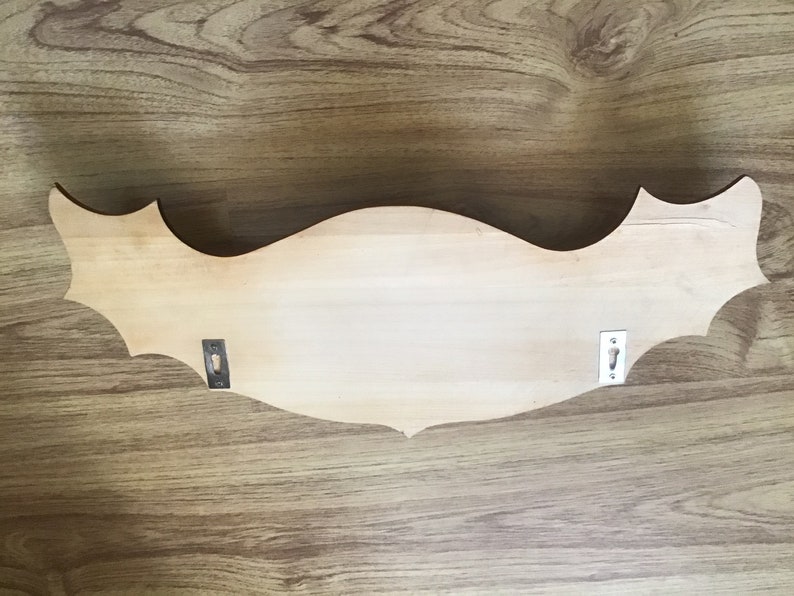 Vintage Wooden Wall Hanger for Three Items With Wood Etsy