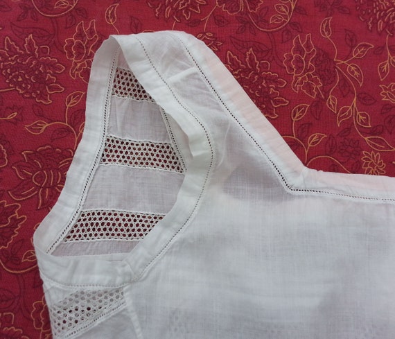 Antique French Women's White Cotton Camisole Cors… - image 6