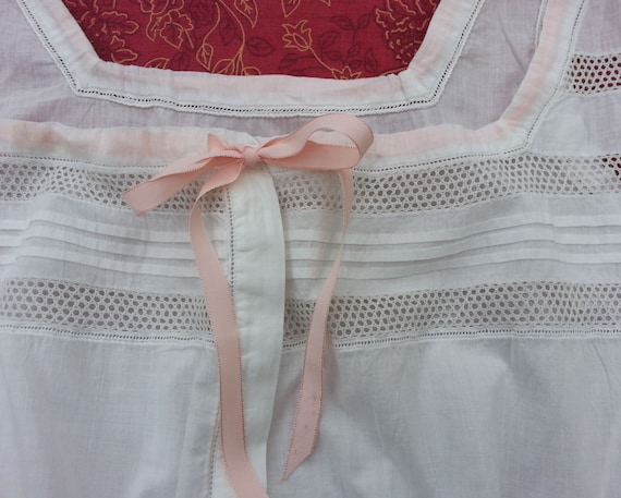 Antique French Women's White Cotton Camisole Cors… - image 5