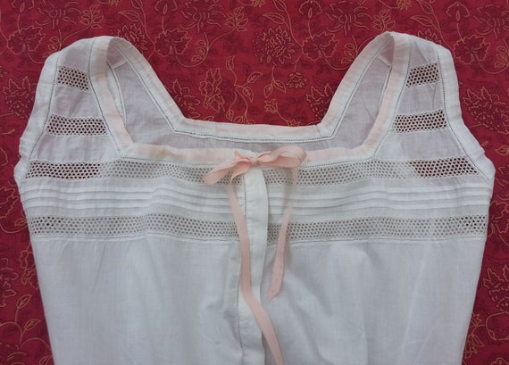 Antique French Women's White Cotton Camisole Cors… - image 4