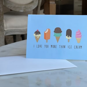 Te quiero más que la tarjeta de felicitación de helado
