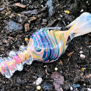 Premium 4” INCH Pink & Multicolor Gold Fumed Color Changing Glass Pipe Chillum Collectible Item One Hitter Design Glass Handpipe Art USA