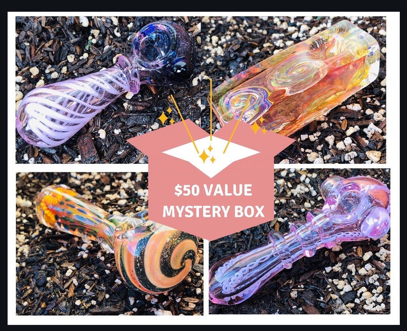 New 50 Dollar Value Surprise Mystery Box 3-6” INCH Glass Pipes USA 