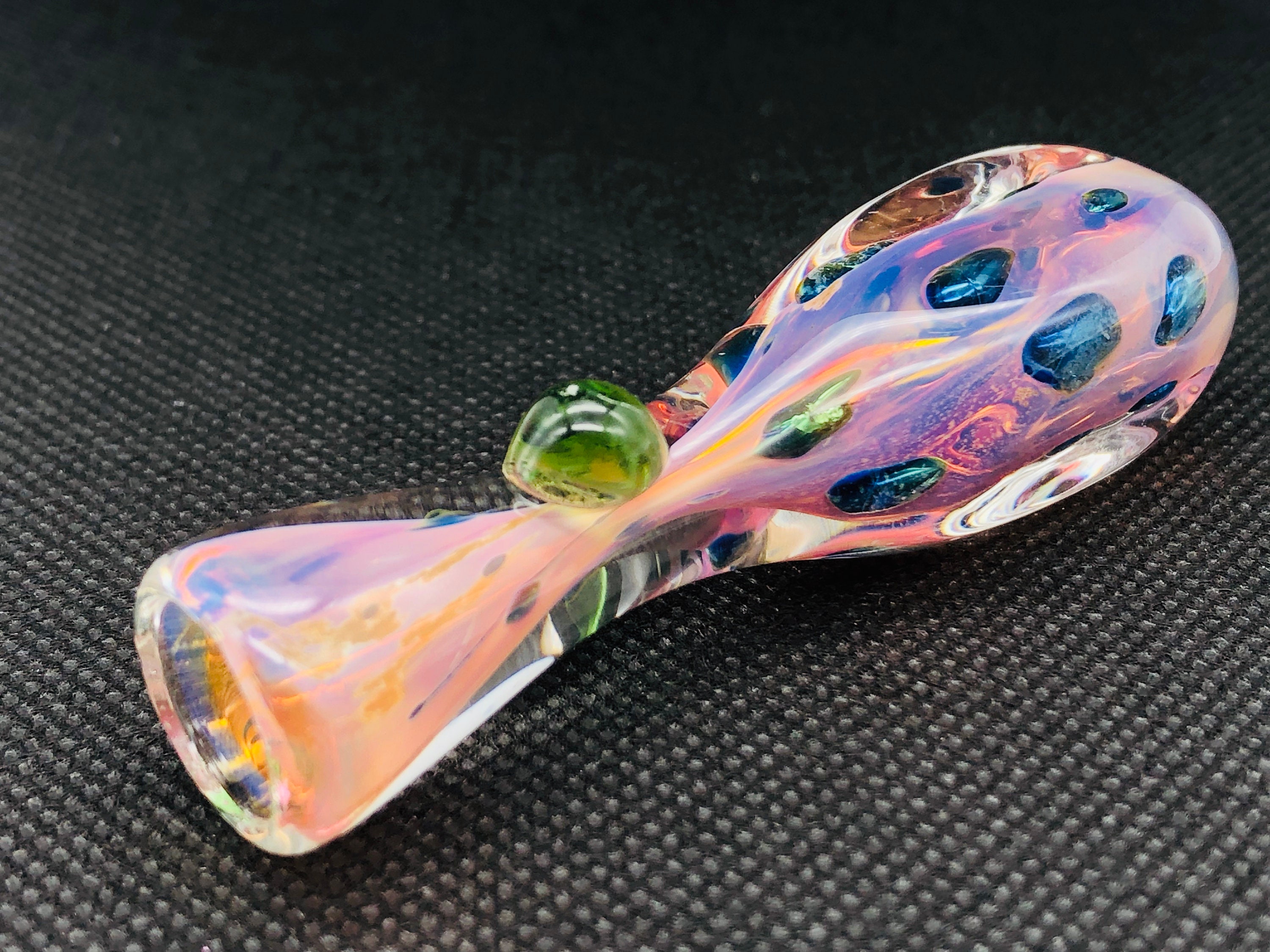Galaxy 3.5” INCH Pink & Gold Fumed Glass Hand Pipe Chillum One Hitter…
