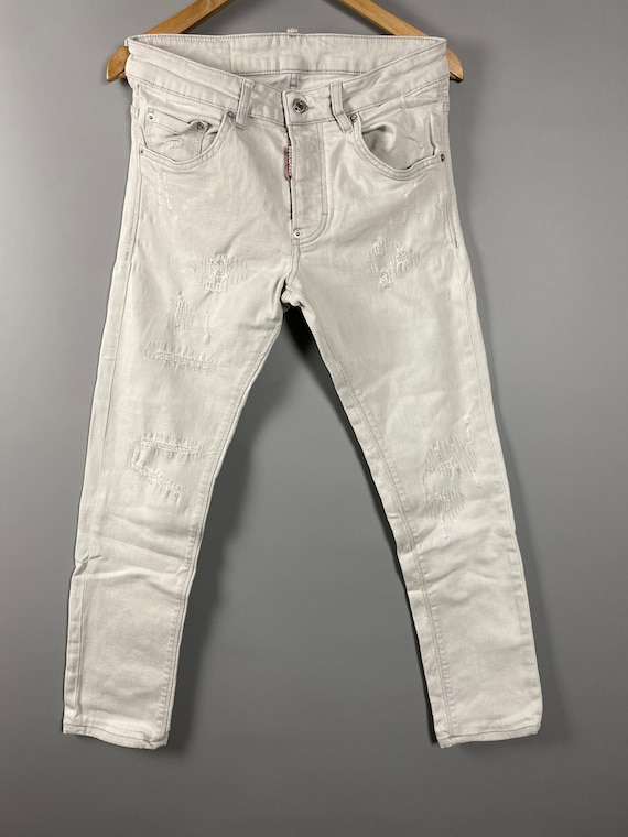 パンツ DSQUARED 2 Damage Long Painter Pants Dsquared2 Cool Guy Slim Distressed Painted Denim Pants Jean