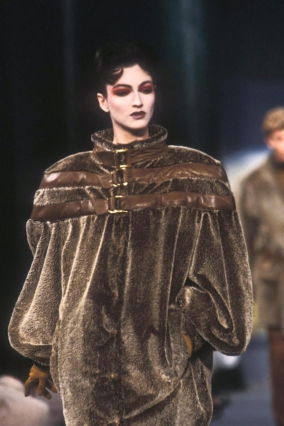 THIERRY MUGLER Archive 1980s Runway VTG Leather Belts Faux Fur