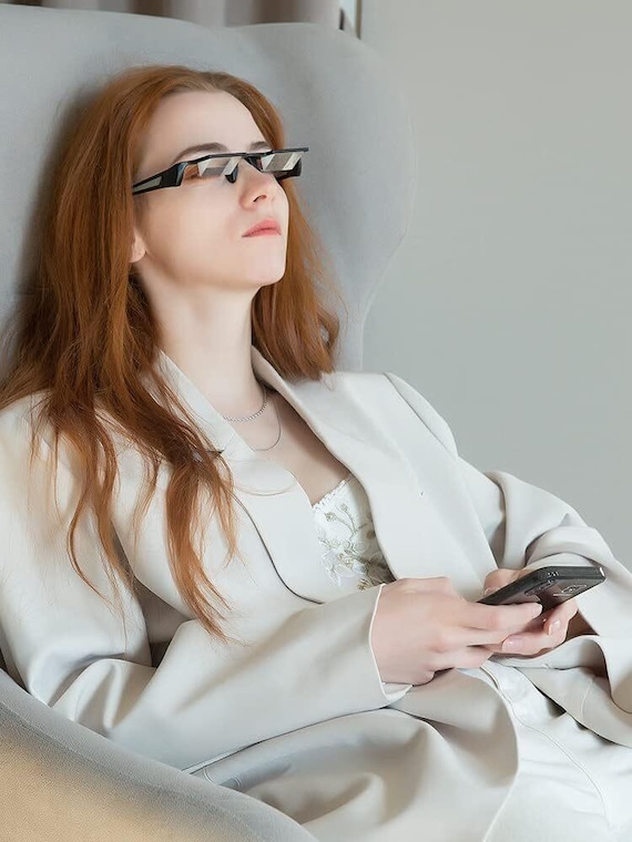 Prism Glasses Lazy Glasses Horizontal Reading Spectacles Vision Neck Protection Prism Glasses for Bedridden Lying Down Reading Phone in Bed