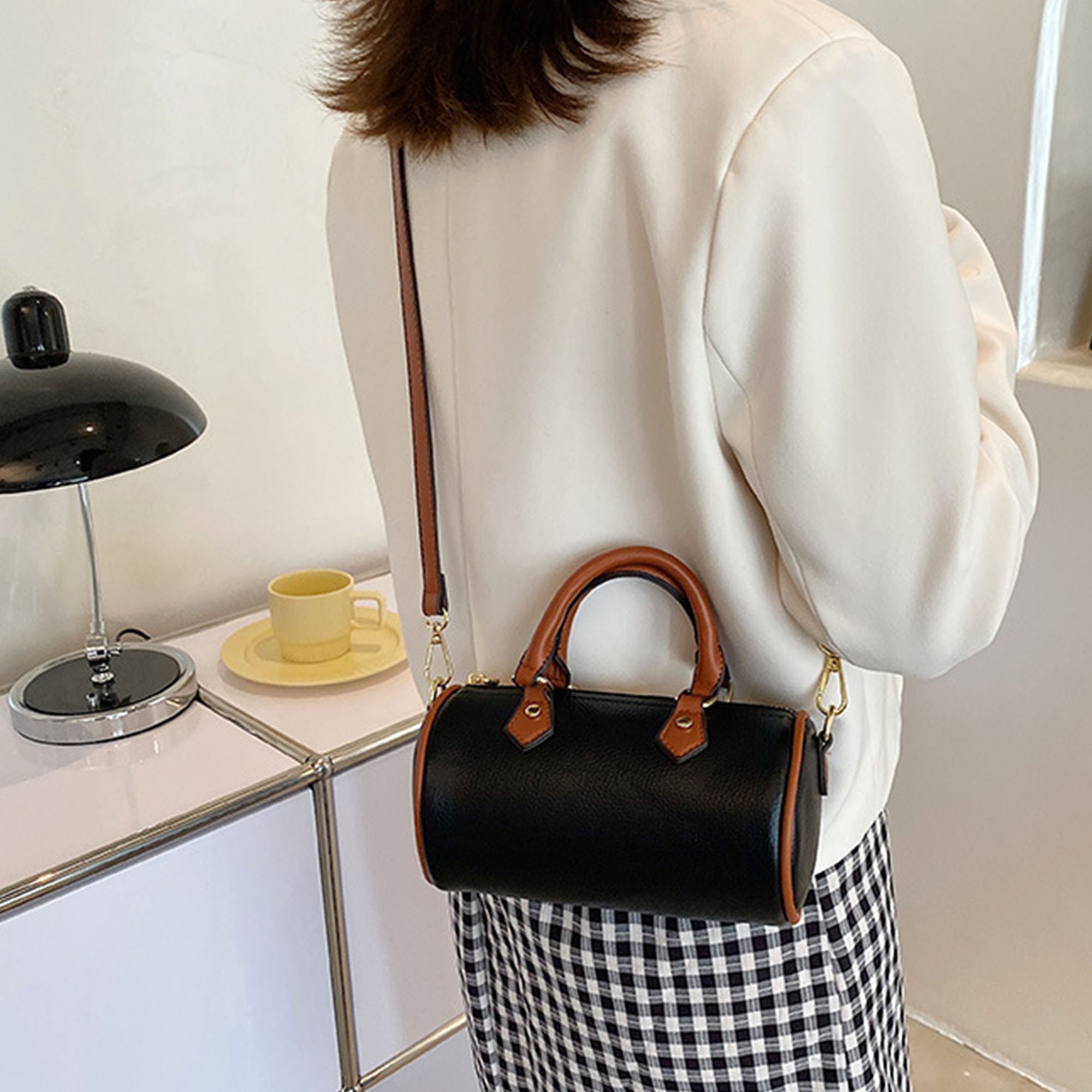Cylindrical Small Bag Fashion Messenger Bag Handbag Female Etsy