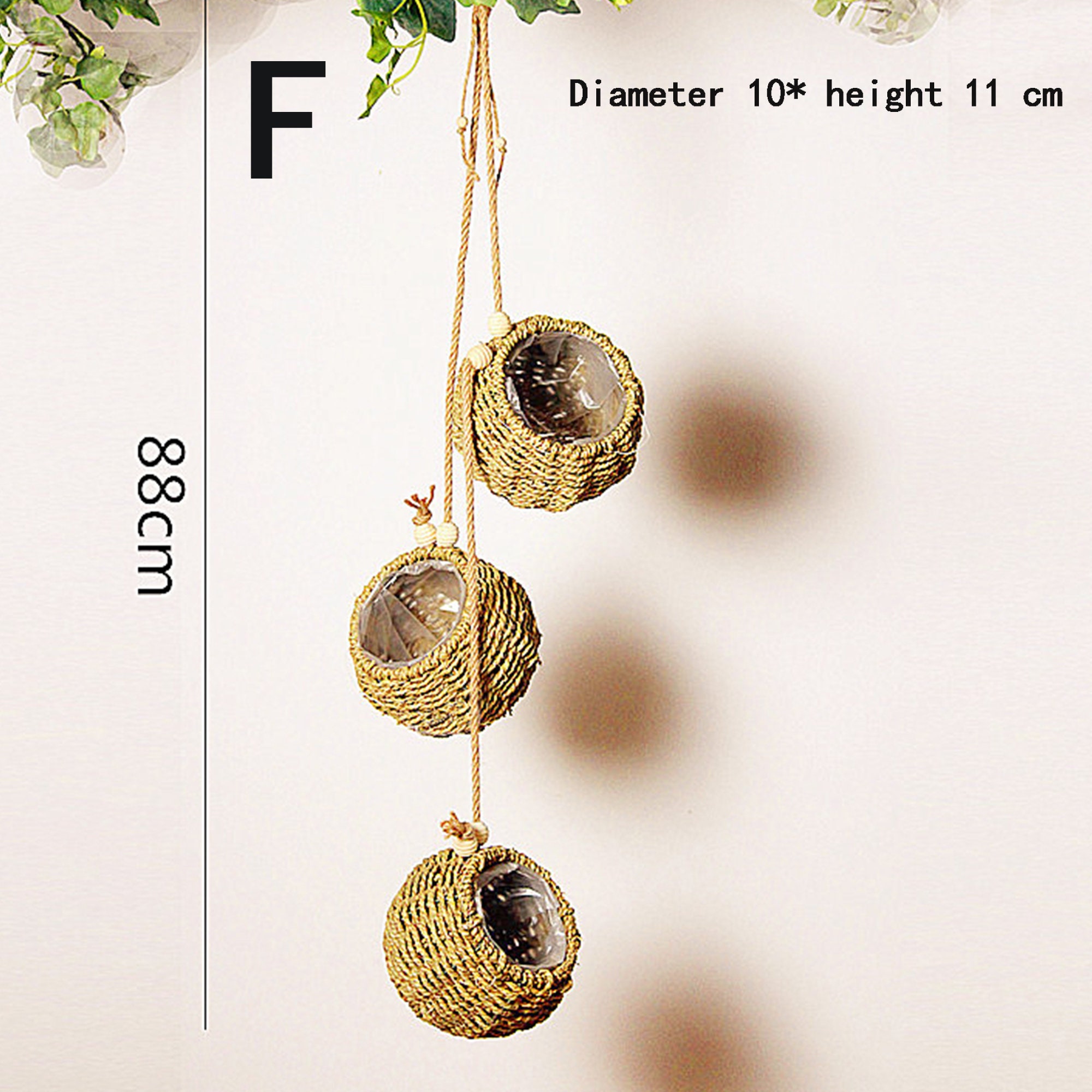 Natural Straw Woven Hanging Flower Basket Handmade Vegetation Etsy