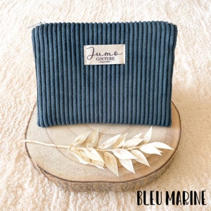 Minis pochettes velours côtelé Bleu marine