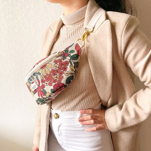 Sac banane Beige/Kaki/Canard/Fleurs Fleurs