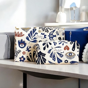 Trousse de toilette motifs bleus