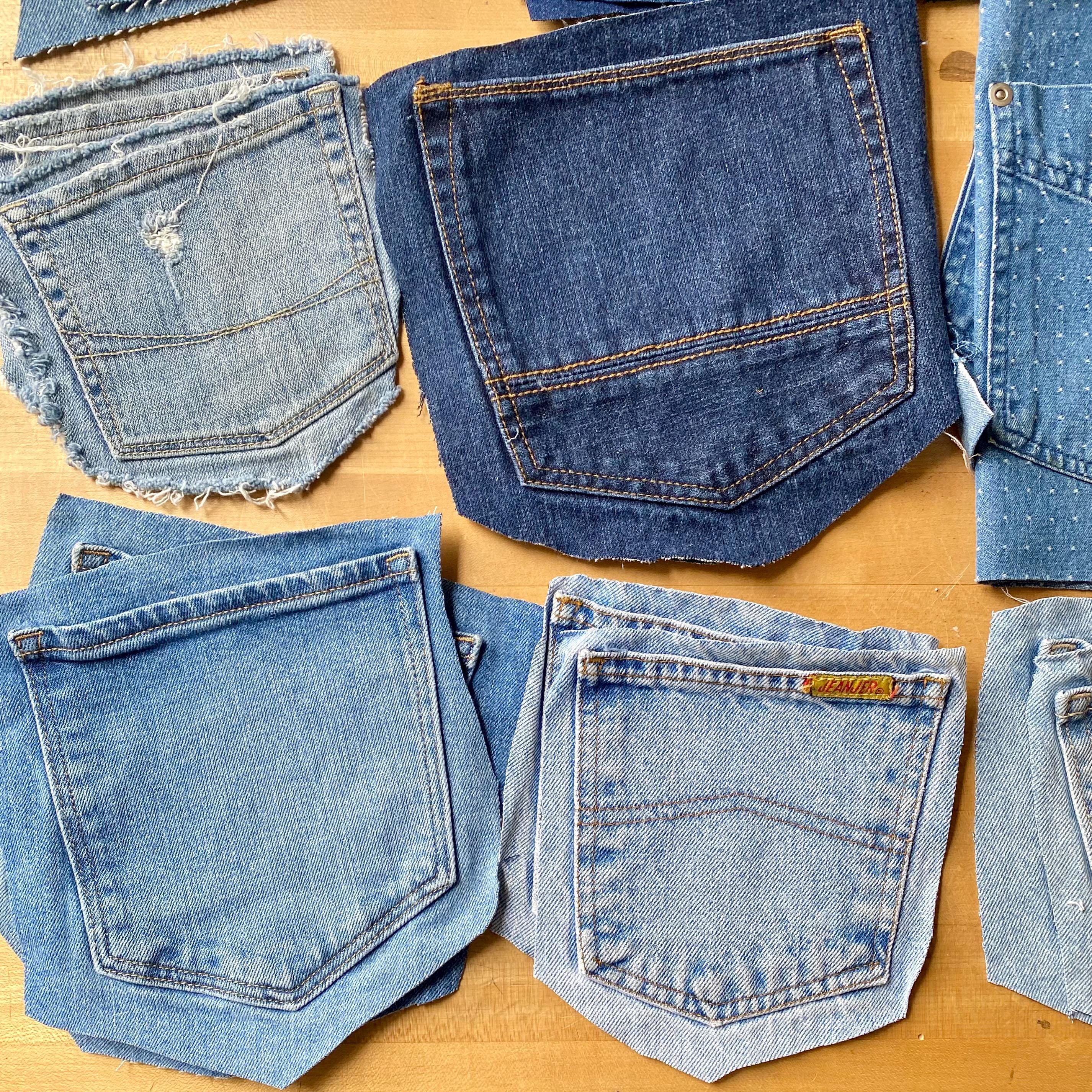 18 Upcycled Denim Back Pockets Mixed Brand - Etsy