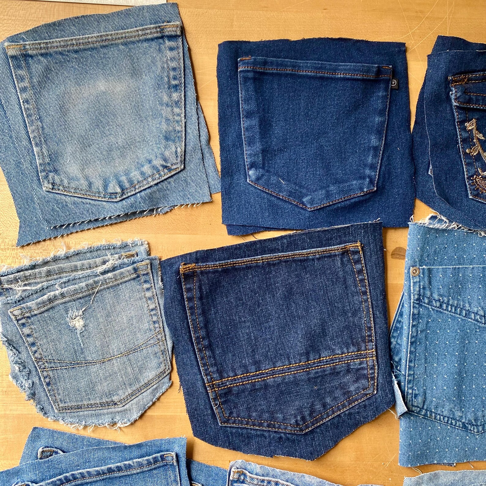 18 Upcycled Denim Back Pockets Mixed Brand - Etsy