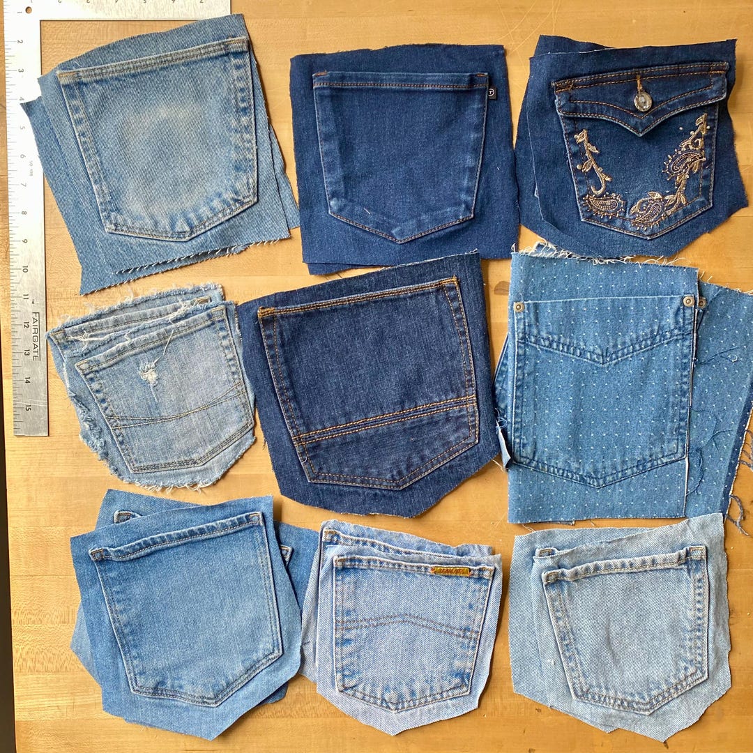 18 Upcycled Denim Back Pockets Mixed Brand - Etsy