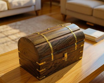Cofre del tesoro de madera / Cofre grande de madera / Regalo para mamá / Cofre grande / Joyero / Hecho éticamente / Madera / Decoración boho / Decoración hippie / Caja de recuerdos