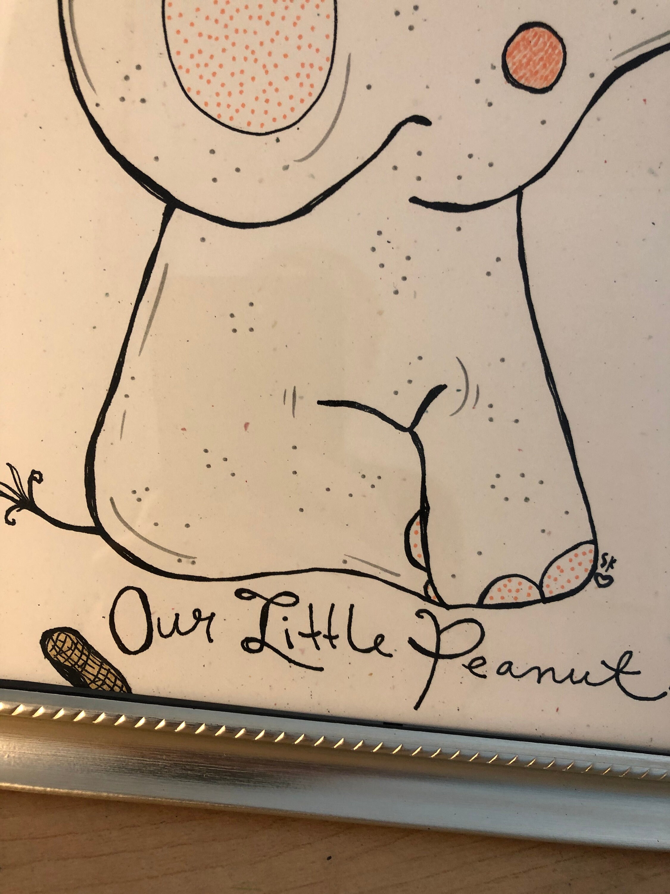 Our Little Peanut Framed 8x10 print from original drawing | Etsy