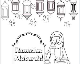 Ramadan Coloring Etsy