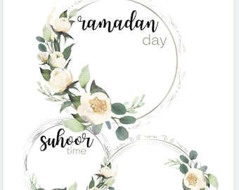 Ramadan Printable Timetable | Islamic Ramadhan Ramzan Decoration | Iftar Dua Maghrib Suhoor Sehri Time | Printable Frameable Reusable Print