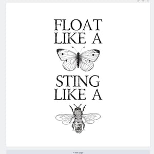 Muhammad Ali Float Like Butterfly Sting Like Bee Clean Etsy Muhammad Ali Float Like Butterfly Sting Like Bee Clean Etsy