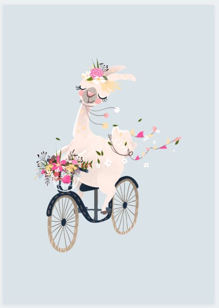 Llama Printable Poster Floral Nursery Llama Decor - Etsy