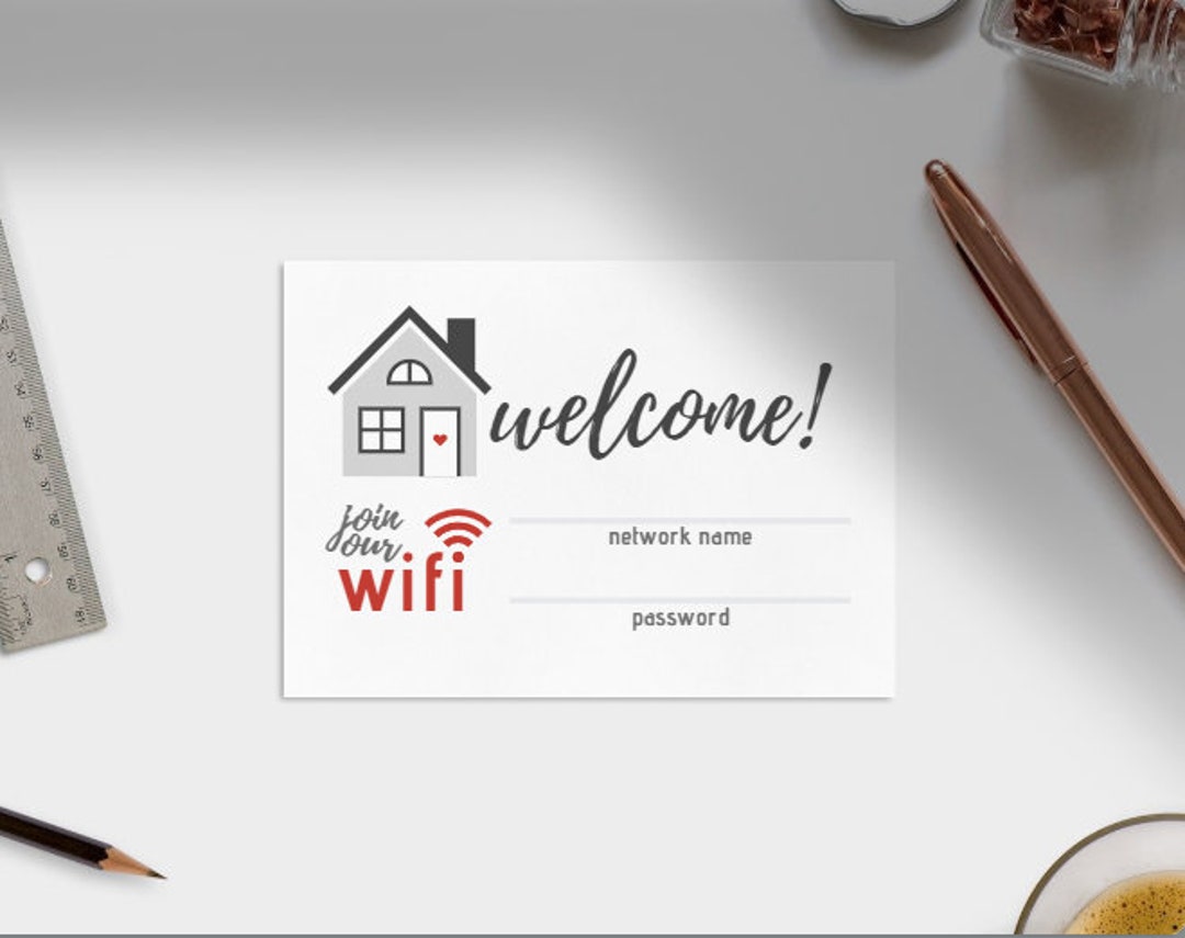 Printable Wifi Network Name Password for House Guests | Airbnb VRBO ...