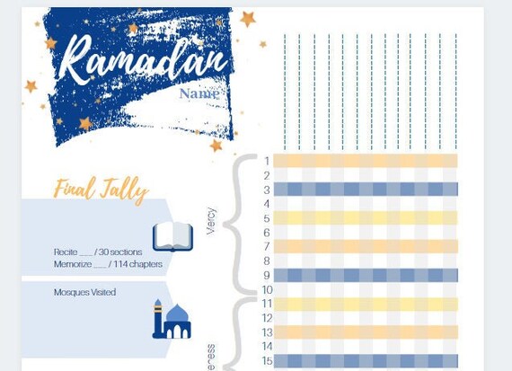 Printable Ramadan Habit Tracker and Eid Planner | Islamic Self Help | Printable Ramzan Month Schedule | Customize For Your Goals | Download