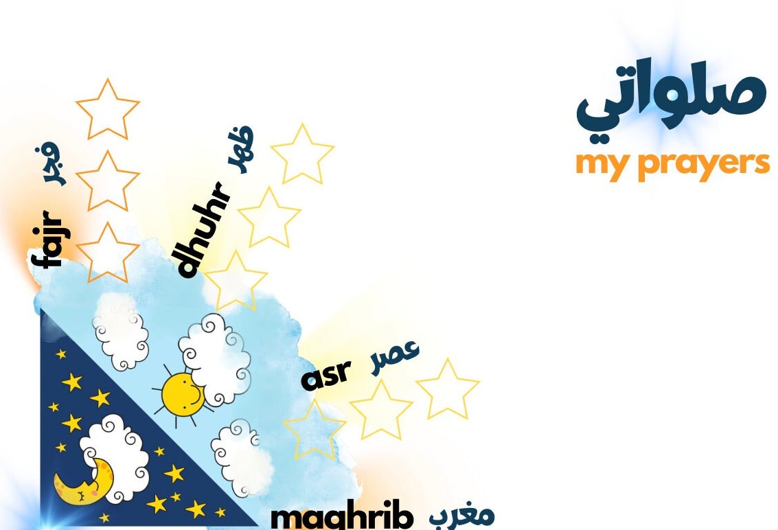 Printable Muslim Prayer Trainer Chart Islamic Saturday or Sunday School ...