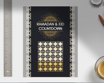 Art Deco Ramadan Eid Countdown Poster | Muslim Planner (Digital Download)
