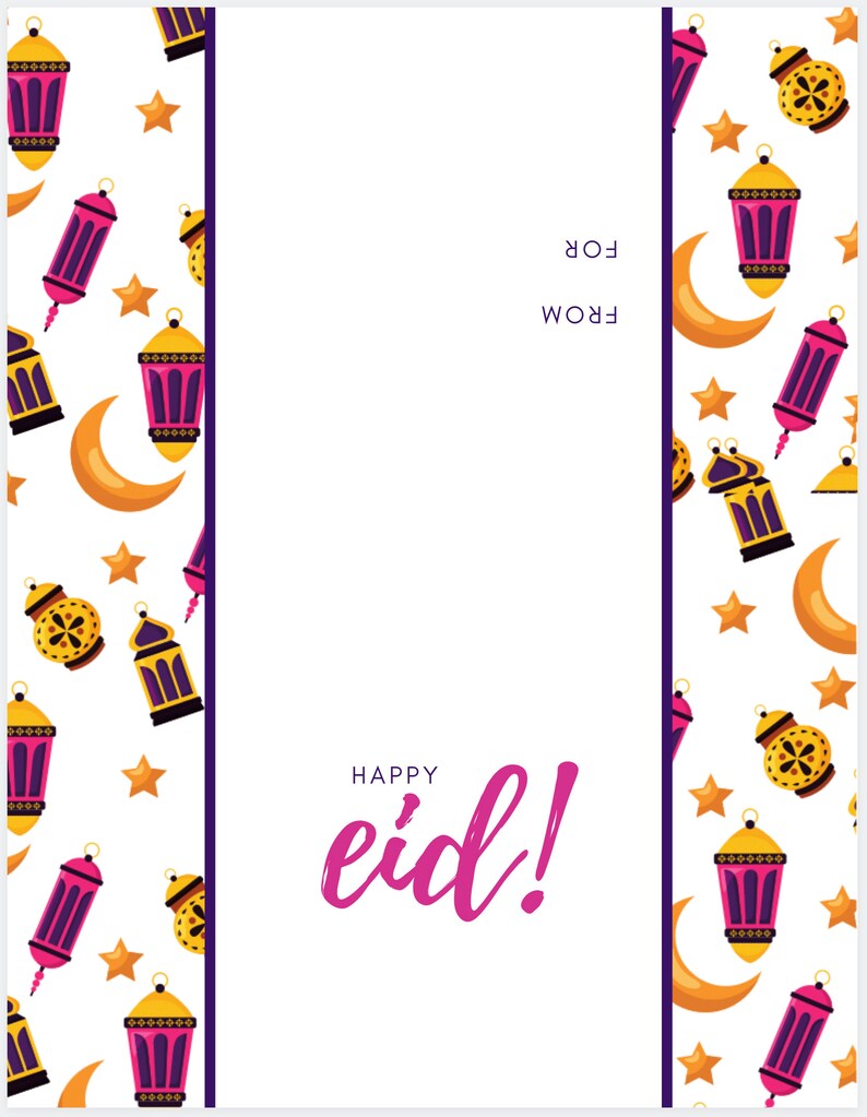 Printable Eid Money Holder Envelope Set of 6 Eidi Eidee Etsy