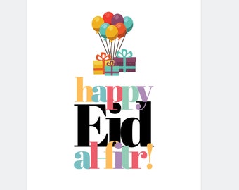 Happy Eid Poster | Modern Islamic Holiday Print (Digital Download)