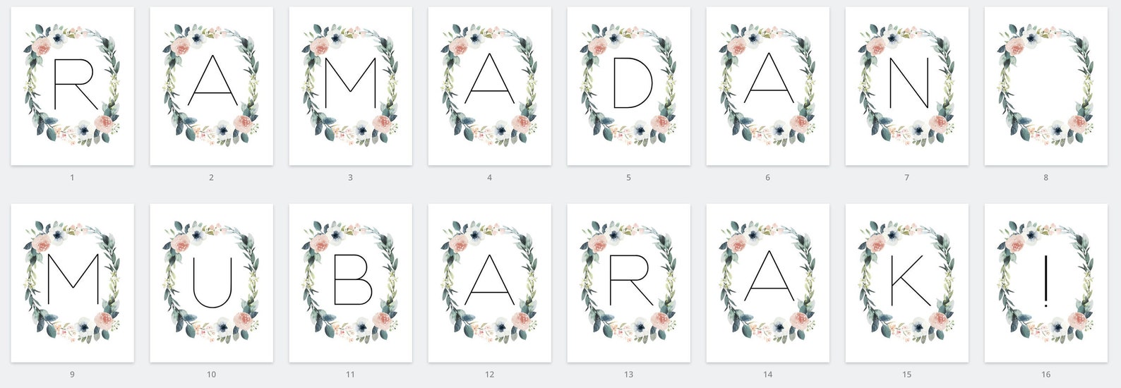 Ramadan Mubarak Printable Banner Elegant Ramadan Party Decoration Islamic Holiday Greeting Iftar ...
