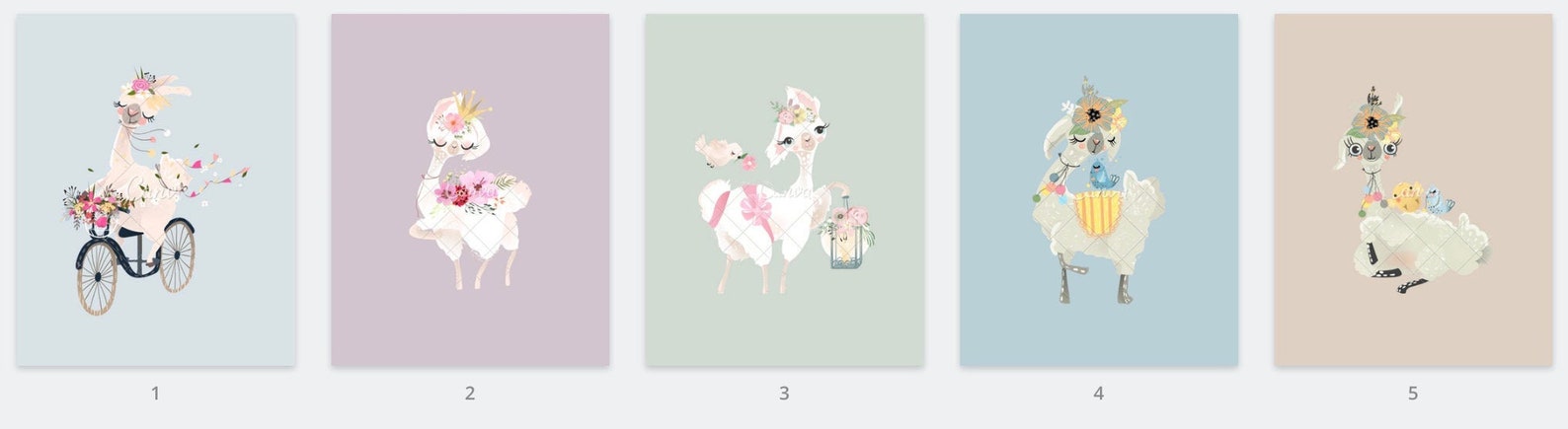 Llama Printable Poster Floral Nursery Llama Decor | Etsy