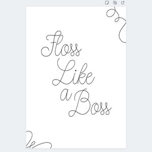 Floss Like A Boss Łazienka i gabinet stomatologiczny Drukuj | Nowoczesna minimalistyczna sztuka ścienna do druku | Prezent dla asystenta higienistki stomatologicznej