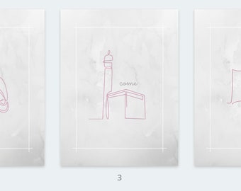 5 Pillars of Islam Print Set | Minimalist Muslim Nursery Art (Digital Download)