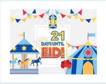 Eid Countdown Printable | Ramadan, Mosque Decor (Digital Download)